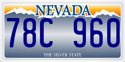 NV license plate 78C960