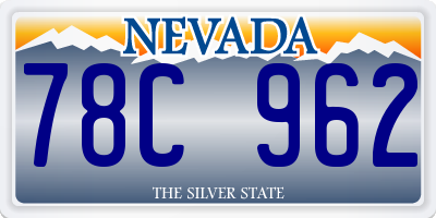 NV license plate 78C962