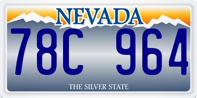NV license plate 78C964