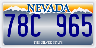 NV license plate 78C965