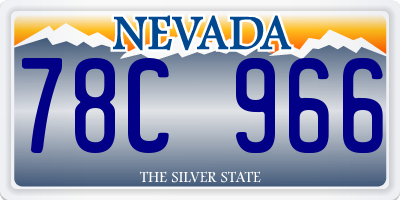 NV license plate 78C966
