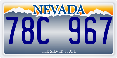 NV license plate 78C967