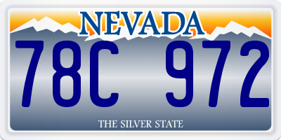 NV license plate 78C972