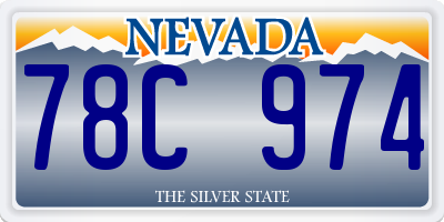 NV license plate 78C974