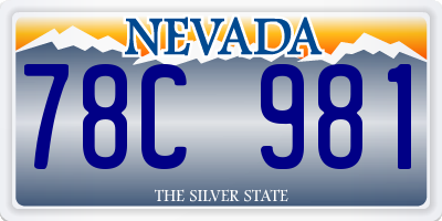 NV license plate 78C981