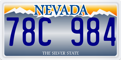 NV license plate 78C984