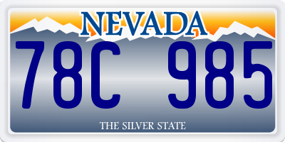 NV license plate 78C985
