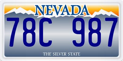 NV license plate 78C987