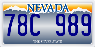 NV license plate 78C989