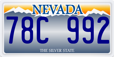 NV license plate 78C992