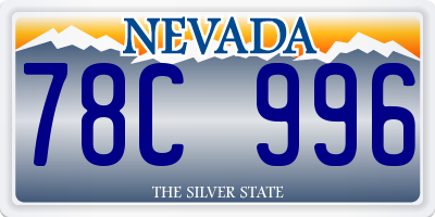 NV license plate 78C996