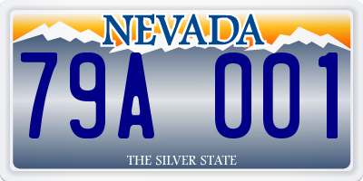 NV license plate 79A001