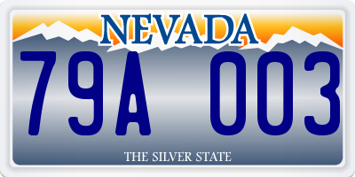 NV license plate 79A003