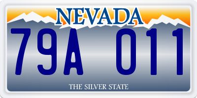 NV license plate 79A011