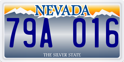 NV license plate 79A016