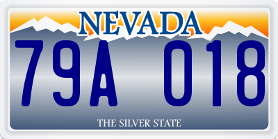 NV license plate 79A018