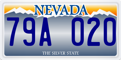 NV license plate 79A020