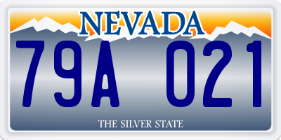 NV license plate 79A021