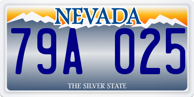 NV license plate 79A025