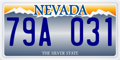 NV license plate 79A031