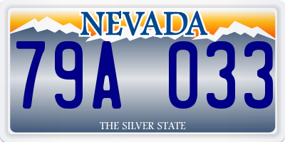 NV license plate 79A033