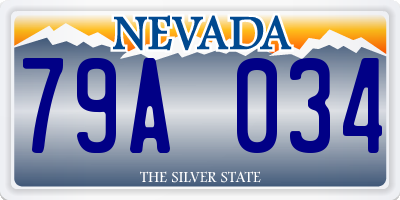 NV license plate 79A034