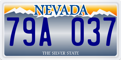 NV license plate 79A037