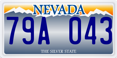 NV license plate 79A043