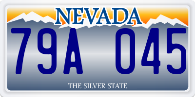 NV license plate 79A045