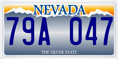 NV license plate 79A047