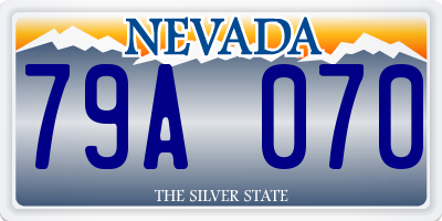 NV license plate 79A070