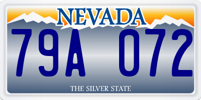 NV license plate 79A072