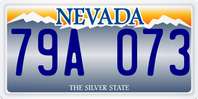 NV license plate 79A073