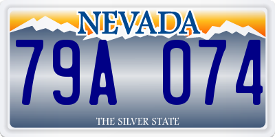 NV license plate 79A074