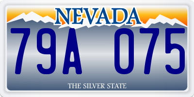 NV license plate 79A075