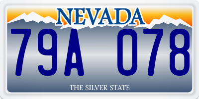 NV license plate 79A078