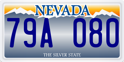 NV license plate 79A080