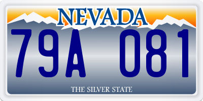 NV license plate 79A081