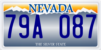 NV license plate 79A087