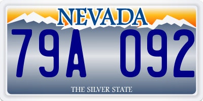 NV license plate 79A092