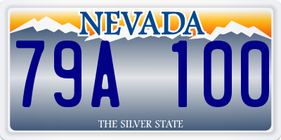 NV license plate 79A100