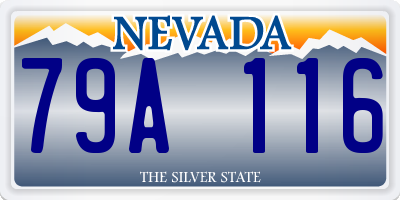NV license plate 79A116