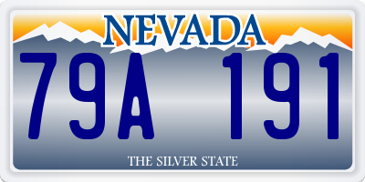 NV license plate 79A191