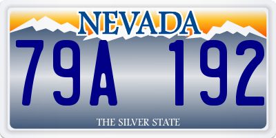 NV license plate 79A192