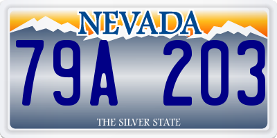NV license plate 79A203