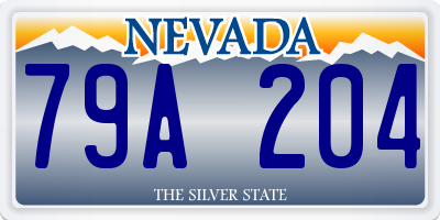 NV license plate 79A204