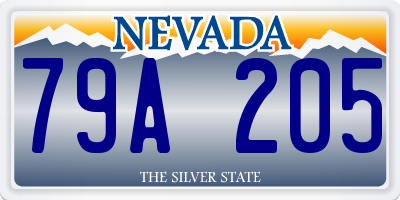 NV license plate 79A205