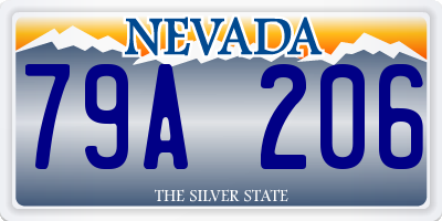 NV license plate 79A206
