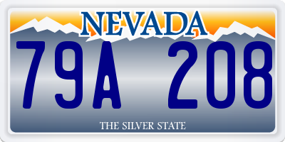 NV license plate 79A208