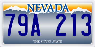 NV license plate 79A213
